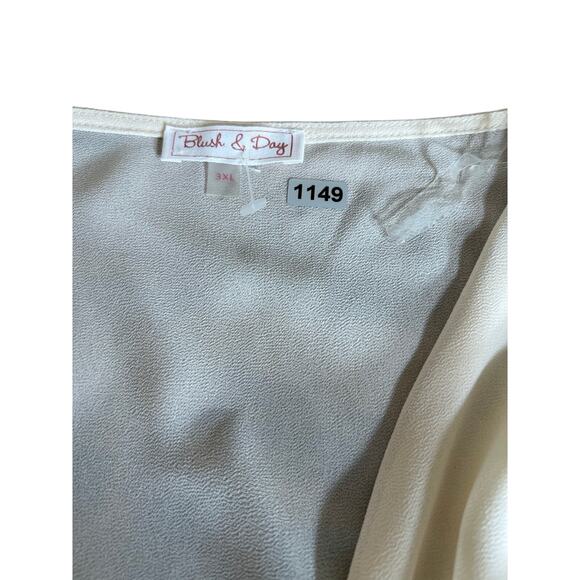 NWOT Blush & Day womens sz 3xl plus boho cream flutter sleeve mini dress - Picture 3 of 9